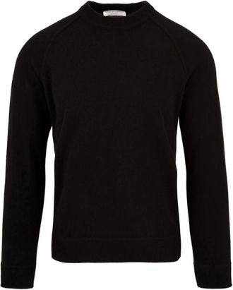FILIPPO DE LAURENTIIS Raglan Trui van Kasjmier met Ronde Hals - Heren - Cashmere truien - Zwart - M - Kasjmier - Truien & Vesten