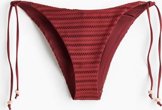 H&M Tie-Tanga Bikinihose - Dunkelrot