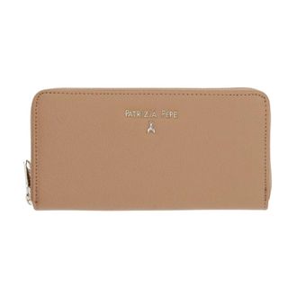 Patrizia Pepe Accessoires, Dames, Bruin, ONE Size, Leer, Essenti&euml;le Portemonnee met Ritsluiting