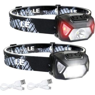 OEM Linterna Frontal Led Recargable De 2000 Lux Con Luz Blanca Y Roja, 6 Modos De Iluminaci&oacute;n Y Resistencia Al Agua Ipx6. Ideal Para Ciclismo, Camping Y S