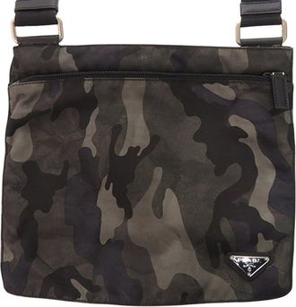 Prada Pre-owned Prada Tessuto Camouflage Zip Top Crossbody Unisex 9VB2PI73CQR7N3UO