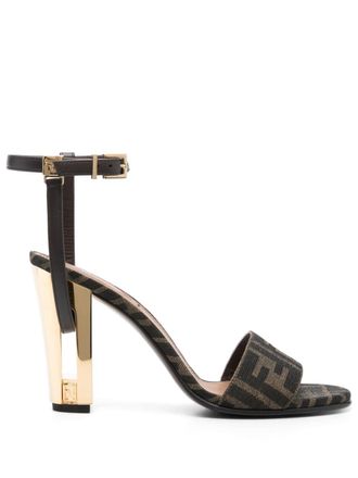 Fendi Zucca monogram heeled sandals - Brown