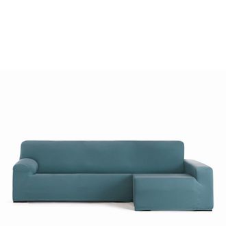 Eysa Funda de sof&aacute; chaise longue biel&aacute;stica derecha verde 250 - 310 cm