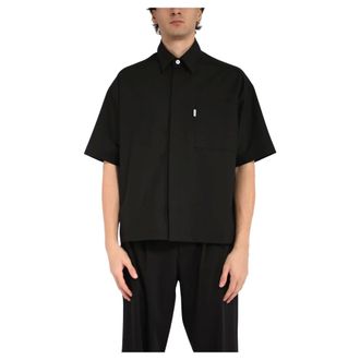 BONSAI Short Sleeve Shirts, male, Black, Size: XL Cropped Button-Down Shirt