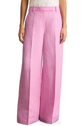 Reiss Raine Pleated Wide Leg Pants in Pink at Nordstrom Rack, Size 2 Us / 6 Uk