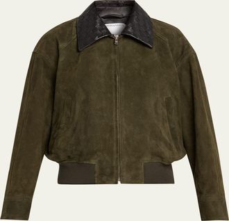 Bottega Veneta Suede Leather Blouson Jacket