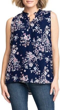 Gibsonlook Respect the Ruffle Sleeveless Top in Navy Bouquet Prt at Nordstrom Rack, Size Xx-Small