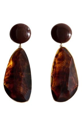 Mango Resin Pendant Drop Earrings in Brown at Nordstrom