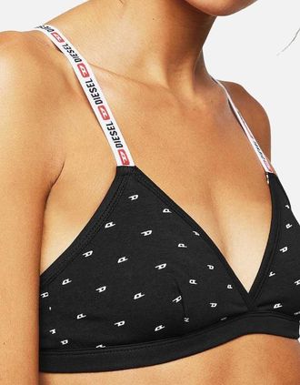 Diesel Womens LIZ Cotton Stretch Bralette, Black - Size: 10/8