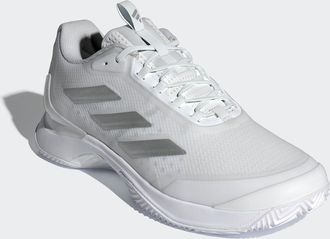 adidas Tennisschuh ADIDAS PERFORMANCE AVACOURT 2 CLAY, Damen, Gr. 38,5, weiss (cloud wei&szlig;, silber metallic, cloud wei&szlig;), Synthetik, Textil, Schuhe Tennisschu