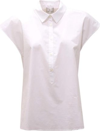 Woolrich Poplin Blouse in Bright White - Dames - Polos - Wit - S - Tops