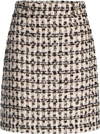 Joop Textured A-Line Mini Rok - Dames - Korte rokken - Beige - M - Tweed - Rokken