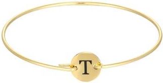 Adornia Tarnish Resistant 18K Gold Plated Initial Bangle Bracelet in Gold-T at Nordstrom Rack