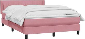 vidaXL Cama Box Spring Con Colch&oacute;n Terciopelo Rosa 160x210 Cm Vidaxl