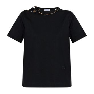 Burberry T-Shirts, female, Black, Size: M Frankie T-shirt