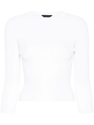Balenciaga BB-pattern open-knit jumper - White