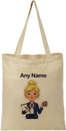 Unigift Personalised Gift - Blonde Boss Lady Tote Shopping Bag Business Women Admins (Office Queen Design) Custom Name - Female Entrepreneur Manager