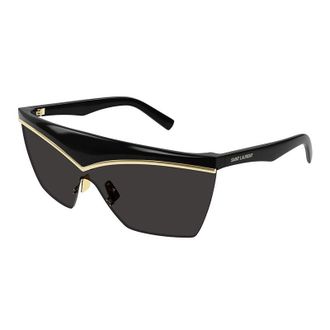 Saint Laurent SL614MASK001 Shield Semi Rim Sunglasses - Black