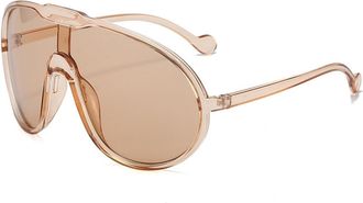 Generic Large Frame Outdoor Men Sunglasses Women Vacation Party Sun Glasses(Brown)