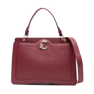 Coccinelle Handbags, female, Red, Size: ONE SIZE Handbag Grained Leather Ribes R52