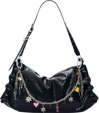 Desigual Charm Strap Faux Leather Shoulder Bag in Black at Nordstrom