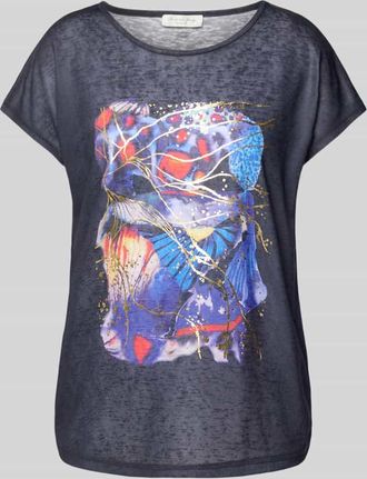 Christian Berg T-Shirt mit Motiv-Print in Dunkelblau, Größe 34