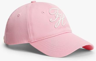 Tommy Hilfiger Womens Embroidered Script Monogram Baseball Cap - Classic Pink