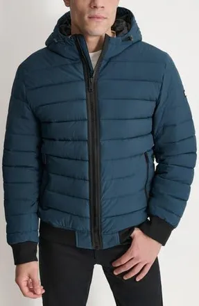 DKNY Zip Front Quilted Jacket in Blue Steel at Nordstrom Rack, Size Xx-Large