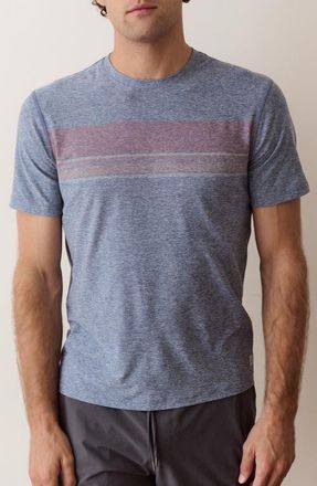 Marine Layer Everyday Sport Stripe T-Shirt in Vintage Indigo Heather at Nordstrom, Size X-Large