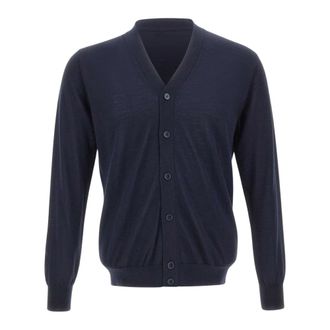 KANGRA C&aacute;rdigan de lana virgen - Knitwear - Hombre - Azul - 4XL