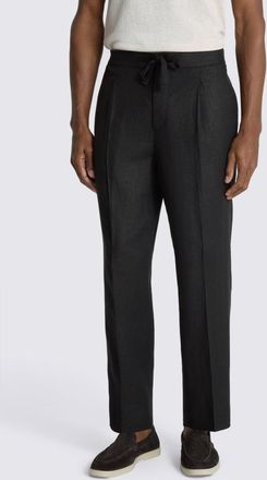 Moss Black Twill Beach Trousers