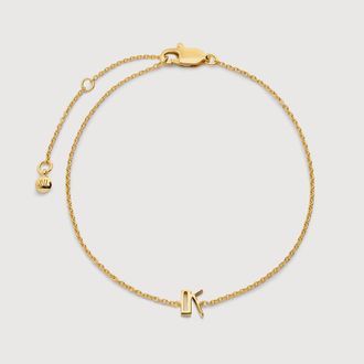 Monica Vinader Gold Initial K Chain Bracelet