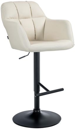 Clp Taburete De Bar Natoma En Polipiel Crema Metal Negro Mate