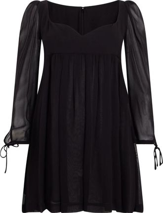 Philosophy di Lorenzo Serafini Elegant Short Dress with Heart-shaped Neckline - Dames - Korte kleedjes - Zwart - M - Leer - Kleedjes
