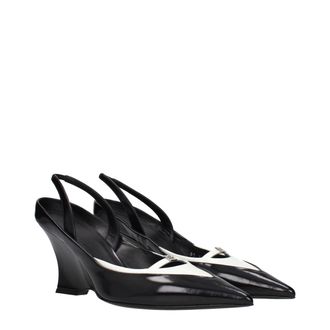 Givenchy Womens Black Leather Wedge Sandals
