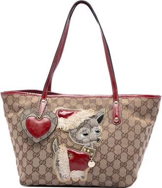 Gucci Pre-owned Gucci Small GG Canvas Brando Guccioli Holiday Chihuahua Tote Ladies 06FHYB7241TAB7BY