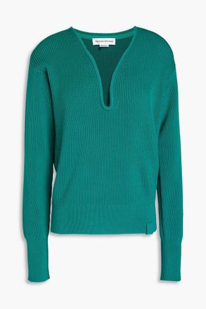 Victoria Beckham Ribbed cotton-blend sweater - Green - XS