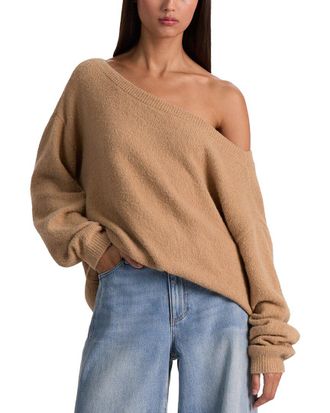 Alice & Olivia Alice + Olivia Marg Slouchy Wool-Blend Pullover
