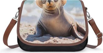 Generic Cute Sea Lion Crossbody Bags for Women Fashion Leather Shoulder Handbags With Adjustable Strap