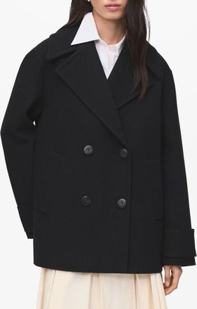 Mango Goya Double Breasted Blazer in Black at Nordstrom, Size Xx-Large