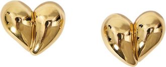 Bottega Veneta Golden Heart Stud Earrings