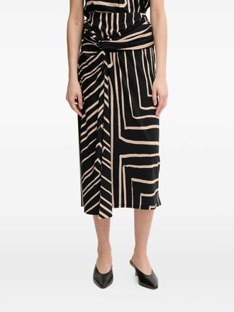 Joseph Ribkoff geometric-pattern midi skirt - Black