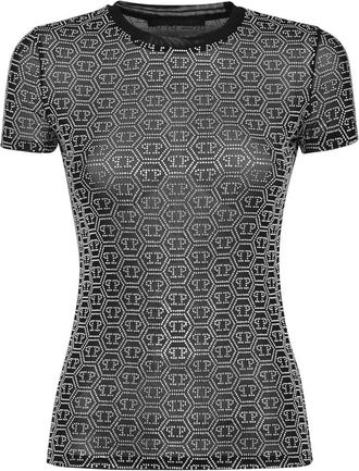 Philipp Plein T-Shirt Pure - Dames - T-shirts - Zwart - XS - Polyester - Tops