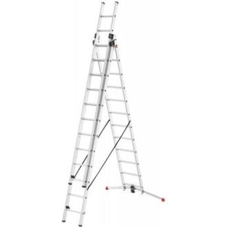 Hailo 9312-507-escalera Aluminio Combinada 3 Tramos Con Estabilizador Curvo Profilot Combi (3x12 Pelda&ntilde;os) - Hailo