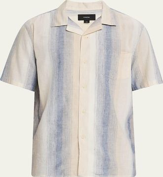 Vince Mens Striped Cabana Shirt