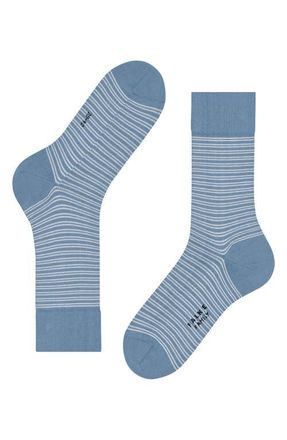 Falke Family Stripe Cotton Blend Dress Socks in Sky Blue at Nordstrom, Size X-Small