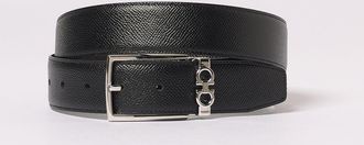 Ferragamo Cintura Gancini Ferragamo reversibile in pelle a grana