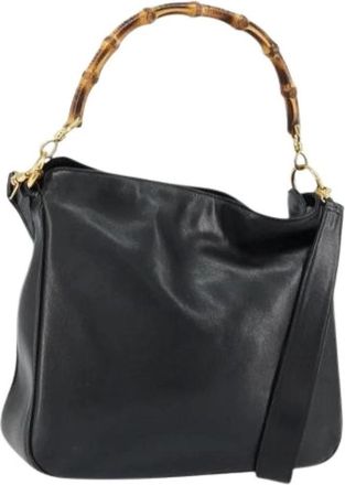 Gucci Pre-owned Vintage Leren Handtas - Dames - Vintage Handtas - Zwart - ONE Size - Leer - Vintage