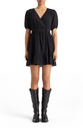 Scotch & Soda Wrap Front Minidress in Evening Black at Nordstrom Rack, Size 4 Us / 34 Eu