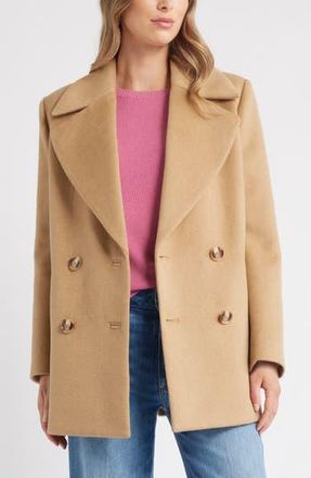 Caslon Wool Blend Peacoat in Camel at Nordstrom Rack, Size Xx-Small